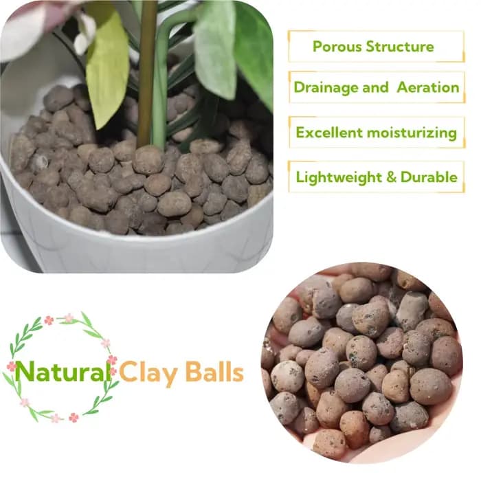 Boules d'argile organique 2L/1L, argile élargie de Drainage de substrat de fleur, pot de plante de j