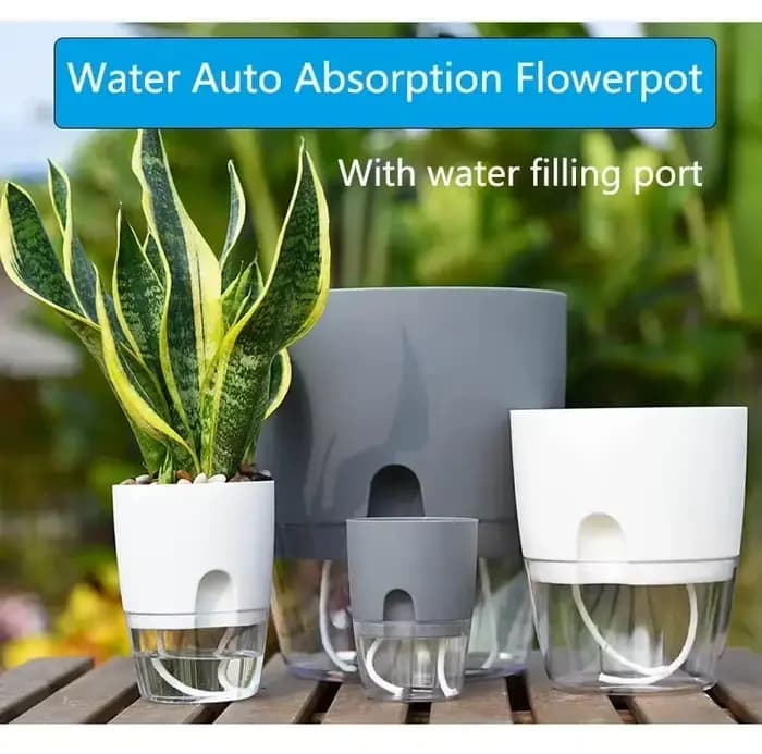 Pot de fleur en plastique Transparent Double couche