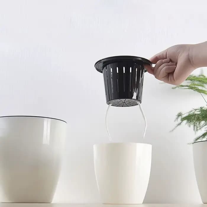 Pot de fleurs automatique en résine pour décoration de bureau, jardin, maison, panier à plantes
