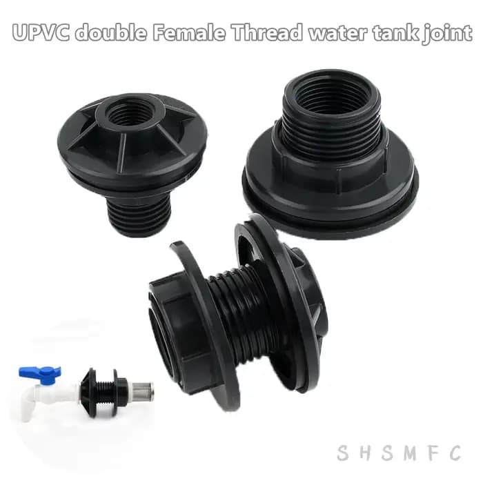 Joints de réservoir d'eau à Double filetage femelle UPVC 1/2, 3/4, 1 pouce, accessoires d'irrigation