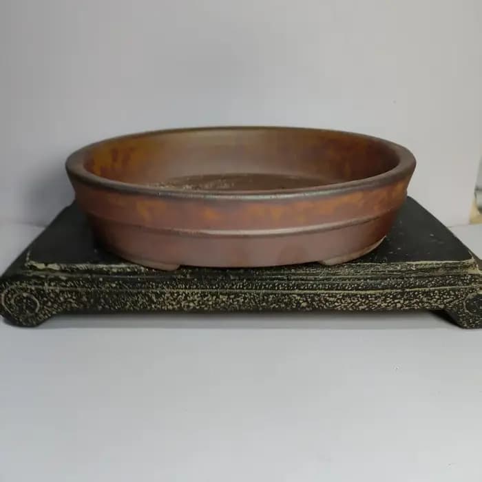 Pot de bonsaï non émaillé Yixing au bois de forme ovale