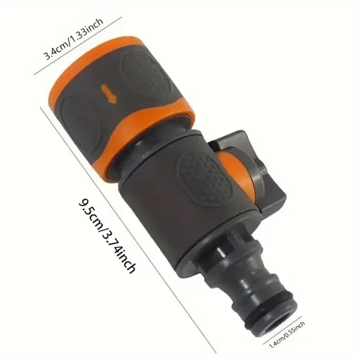 Adaptateur de tuyau d'arrosage à connexion rapide avec robinet d'arrêt - Compatible avec les tuyaux