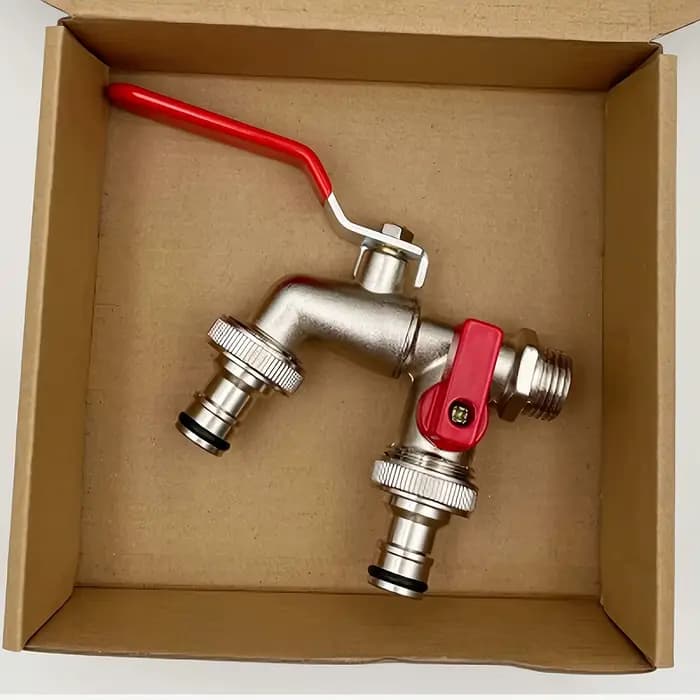 Robinet de tuyau d'eau de jardin à double prise, robinet extérieur multi-composant fileté universel,