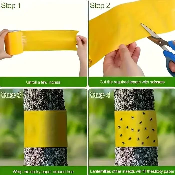 1 rouleau de ruban anti-insectes jaune double face pour empêcher les insectes