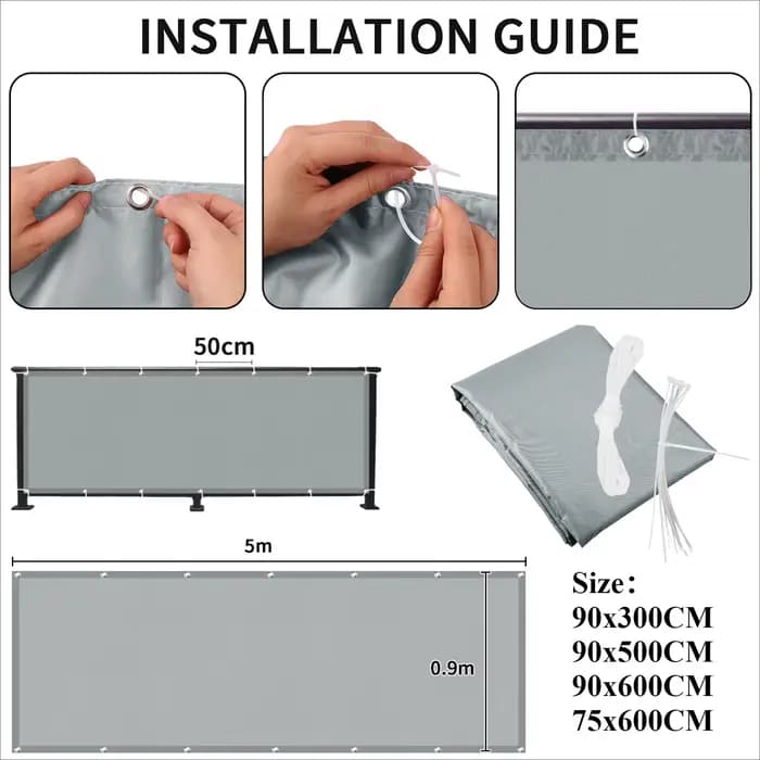 Couverture d'Écran de Confidentialité pour délégations, Grille d'Ombrage Étanche, Protection UV 95%,