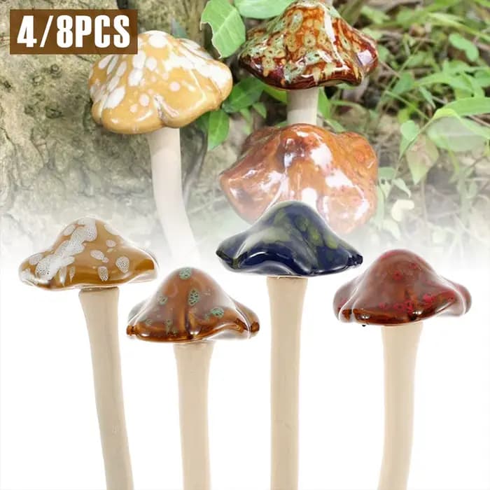 Décoration de champignons de jardin en céramique, tabouret crapaud, Statue de champignon, artisanat