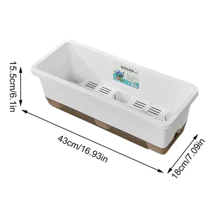 Pot de fleurs auto-arrosant pour légumes, avec base, trou de drainage et corde absorbante, pots rect