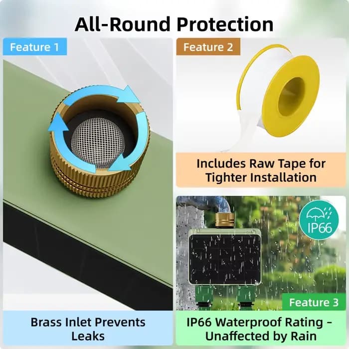 Programmateur d'arrosage intelligent Tuya WiFi 2 zones, contrôleur d'irrigation de jardin à énergie