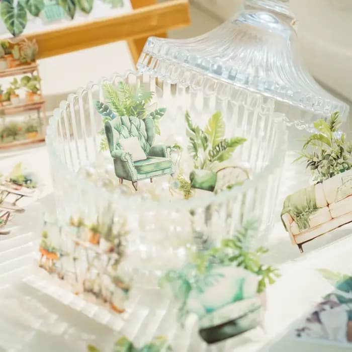 30 pièces/paquet plante d'empotage esthétique autocollants pour animaux de compagnie bricolage Scrapbooking