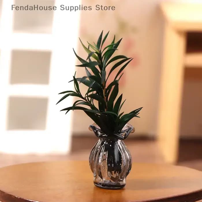 Vase en verre miniature pour maison de poupée 1:12
