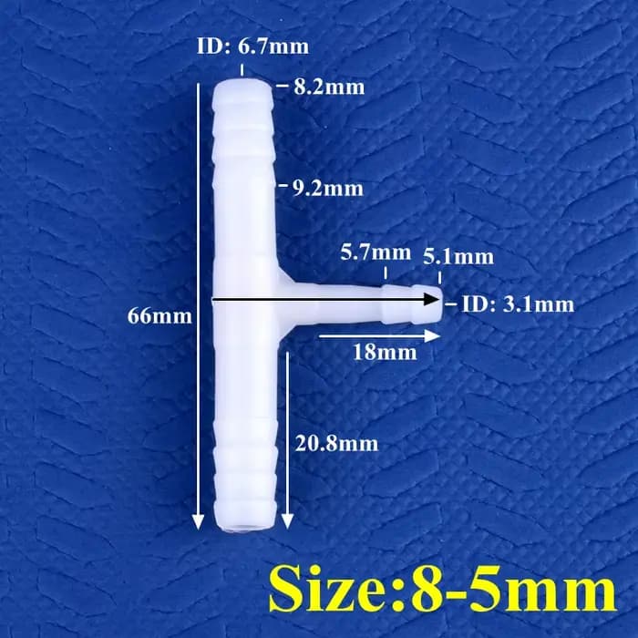 Connecteur en T PE pour pompe à air d'aquarium, 5 à 500 pièces, 10 à 5mm, joint Wildoda, d'argile go