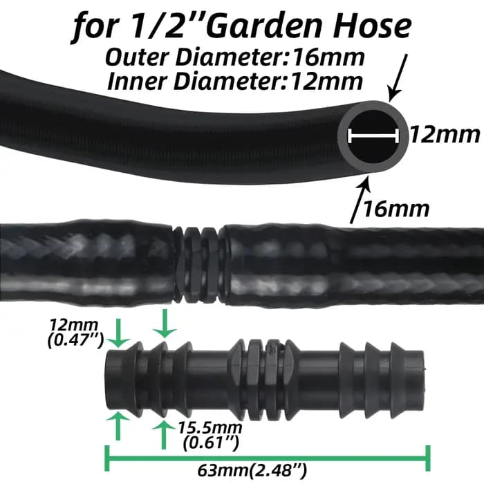 SPRYCLE 10 pièces 16mm raccords connecteur droit Micro Irrigation goutte à goutte 1/2 ''PE tuyau tuy