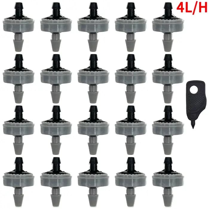 Emmetteur de compensation de pression pour jardin, 20 pièces, 2l, 4l, 8l, goutteur, 1/4 pouces, auto