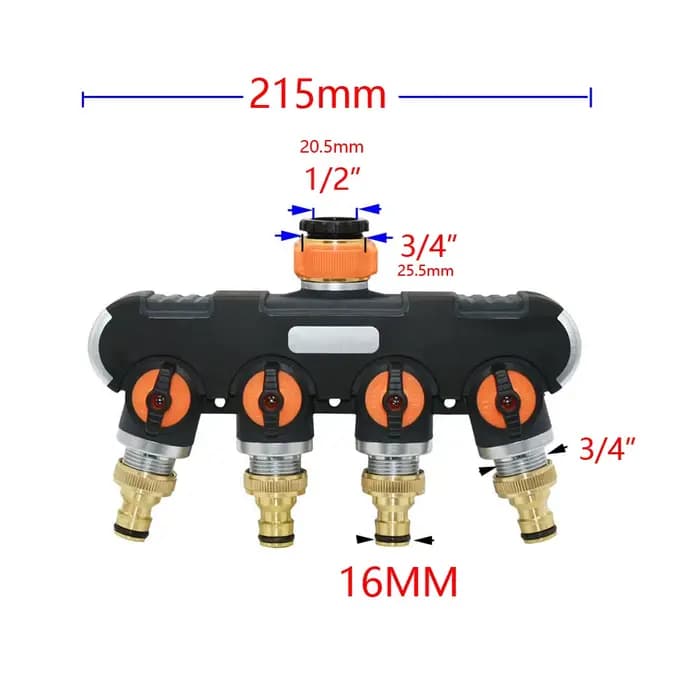 Connecteur de robinet de jardin en laiton, séparateur de tuyau d'arrosage, distributeur d'arrosage d