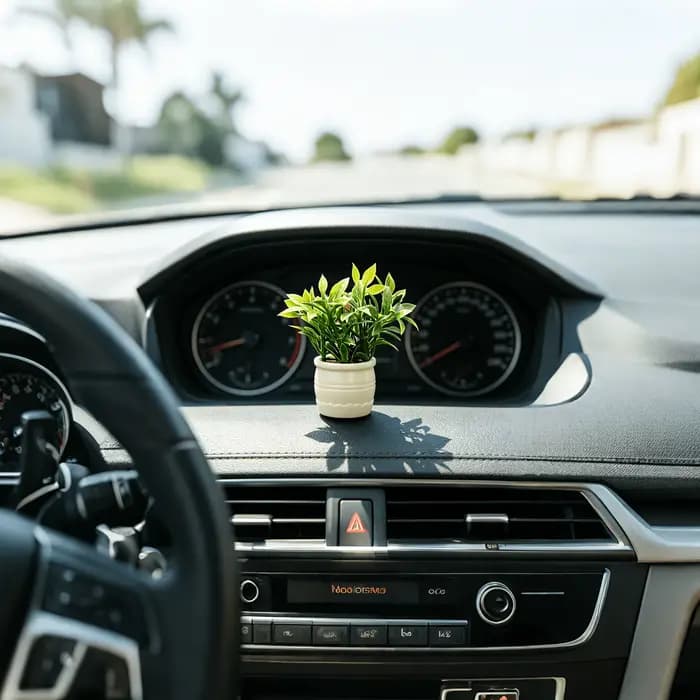 1 ensemble de mini-pots de plantes vertes artificielles | Ornement de console centrale de voiture