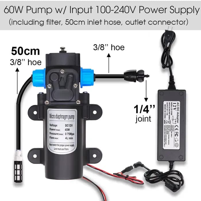 Pompe auto-amorçante 60W, système d'arrosage de jardin, alimentation électrique, synchronisation 5-3