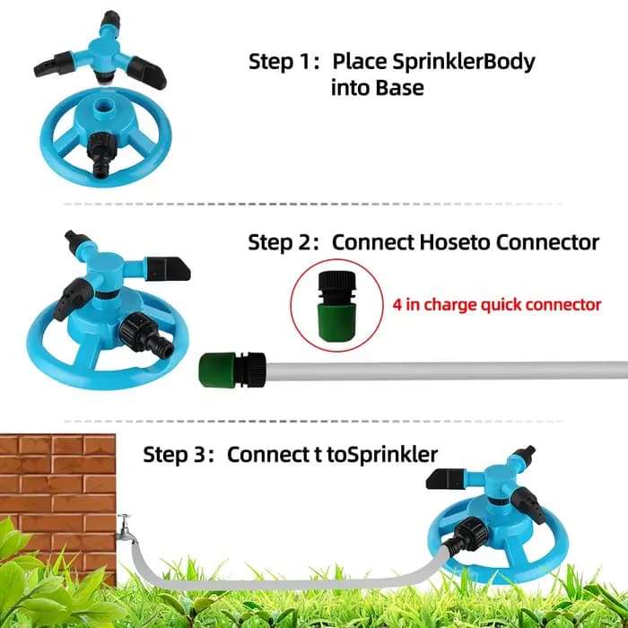 Système d'arrosage automatique rotatif à 360 degrés pour pelouse de jardin, buse rotative à raccord