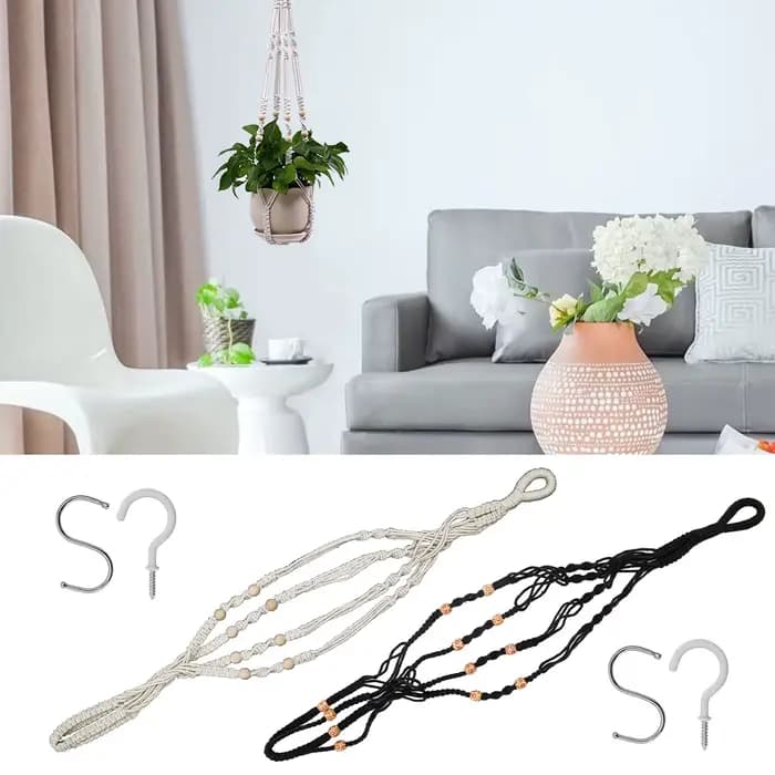 Filet de suspension pour plantes en macramé, supports de pots de fleurs suspendus, panier de jardinière suspendu fait à la main pour intérieur et extérieur, décoration Boho