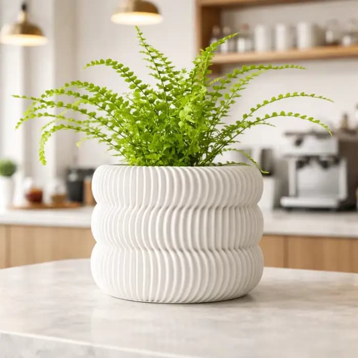 Pot à plantes moderne et minimaliste imprimé en 3D - Pot à fleurs biodégradable pour la décoration de la maison
