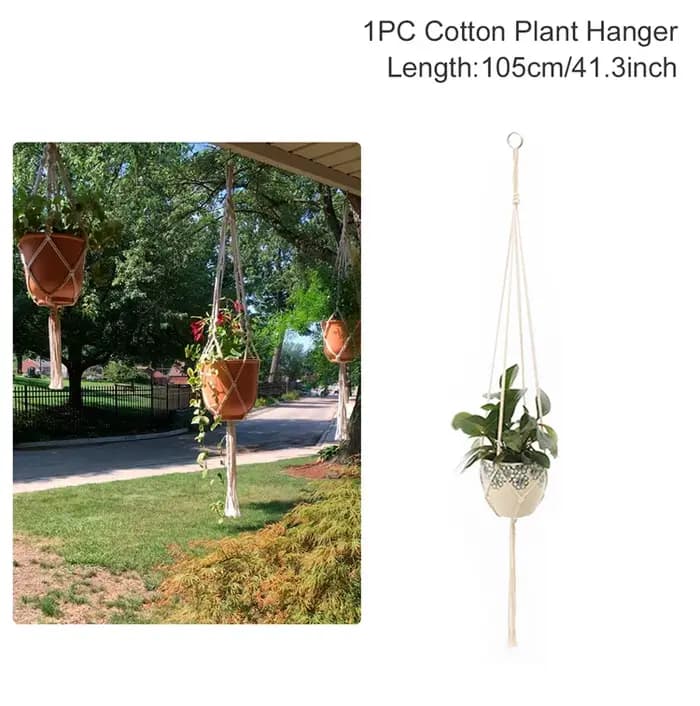 Paniers de suspension de plantes en macramé faits à la main