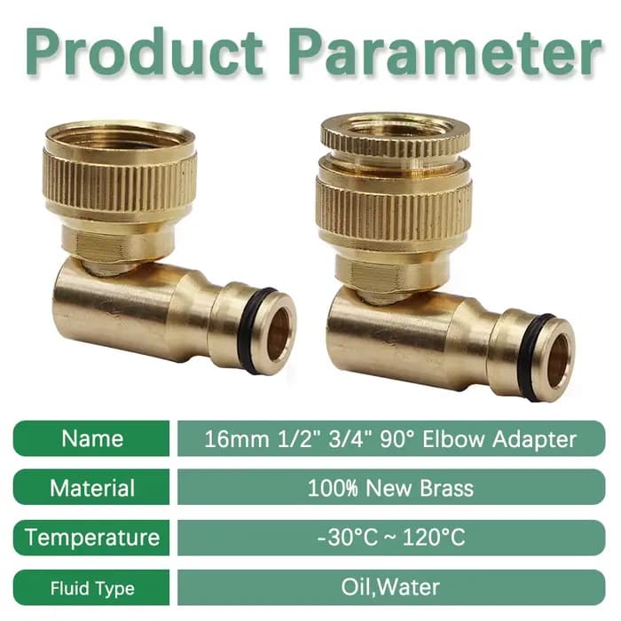1 pièce Raccord rapide coudé 16mm 1/2" 3/4" en laiton et cuivre, pour l'irrigation et l'arrosage de