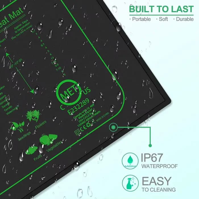 Tapis chauffant pour semis avec thermostat numérique, pour plantes d'intérieur, germination, propaga