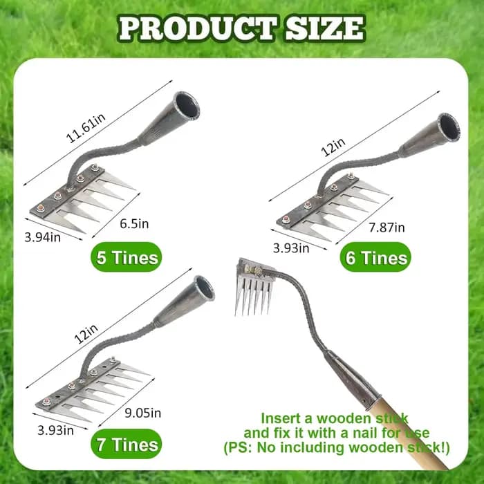 5/6/7/8 dents fer jardinage houe désherbage râteau outil agricole saisir