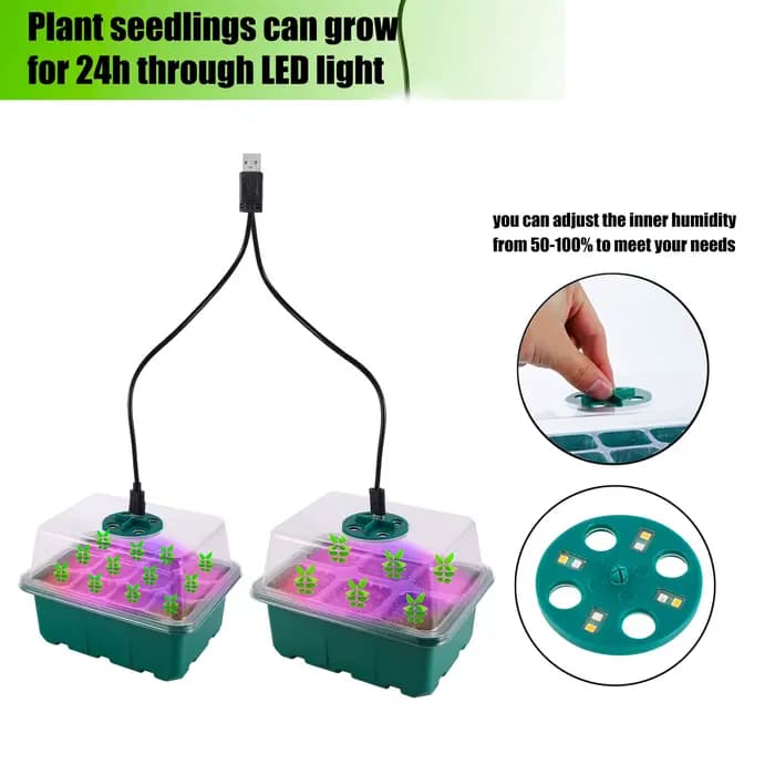 Plantes LED lumières pour plantes plateaux de démarrage de graines Pots de pépinière plateau de semi
