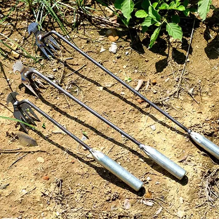 Désherbeur manuel multifonctionnel à 4 dents pour jardin - Outil de désherbage durable et portable pour le jardinage et la culture des légumes