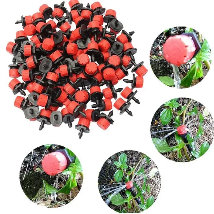 50/200 pièces Goutteurs émetteurs réglables 1/4'' pour micro-irrigation de jardin, pour système d'ar