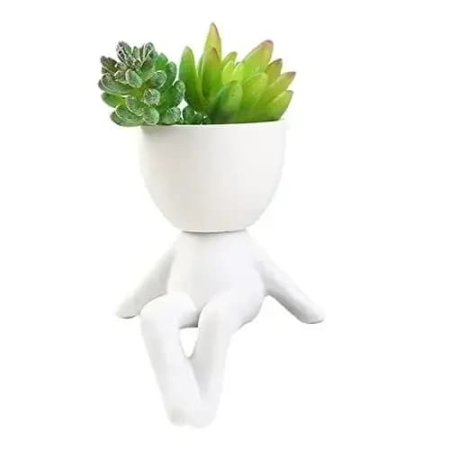 Pots de fleurs et jardinières de balcon en céramique blanche