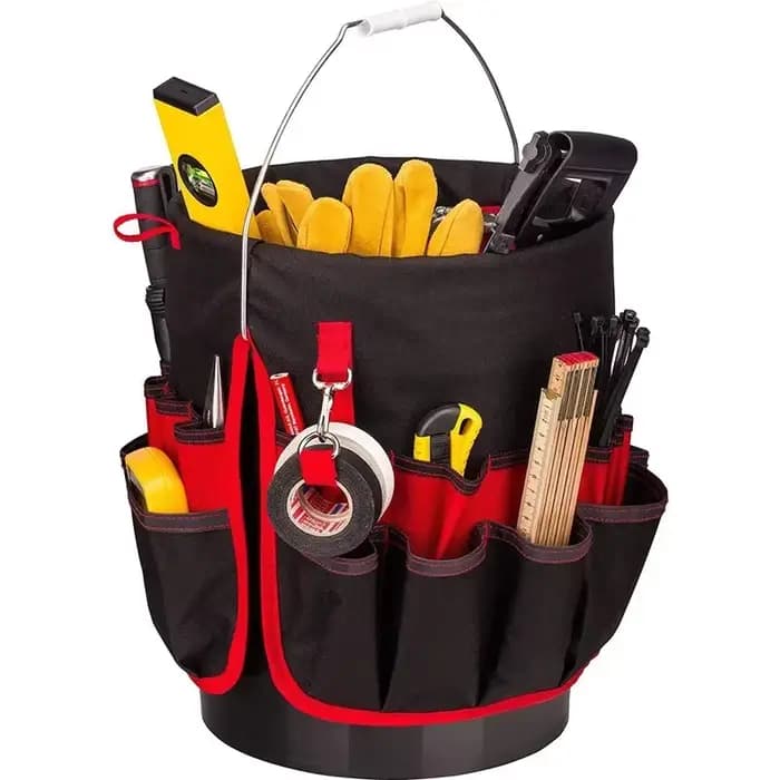 Seau organisateur pochette sac de rangement 42 grilles poche jardinage sac à outils