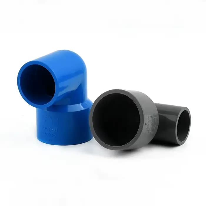 20,25,32,40,50,63 mm PVC 90 ° Connecteur de tuyau de soudure à solvant métrique, coude réducteur,