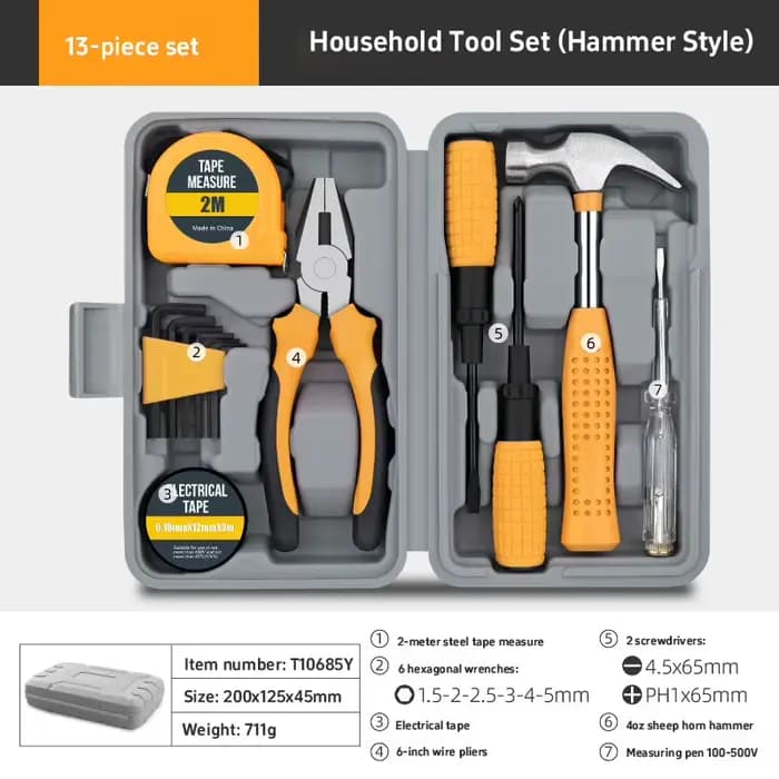 Boîte à outils de réparation multifonctionnelle, ensemble combiné pour la réparation manuelle des qu