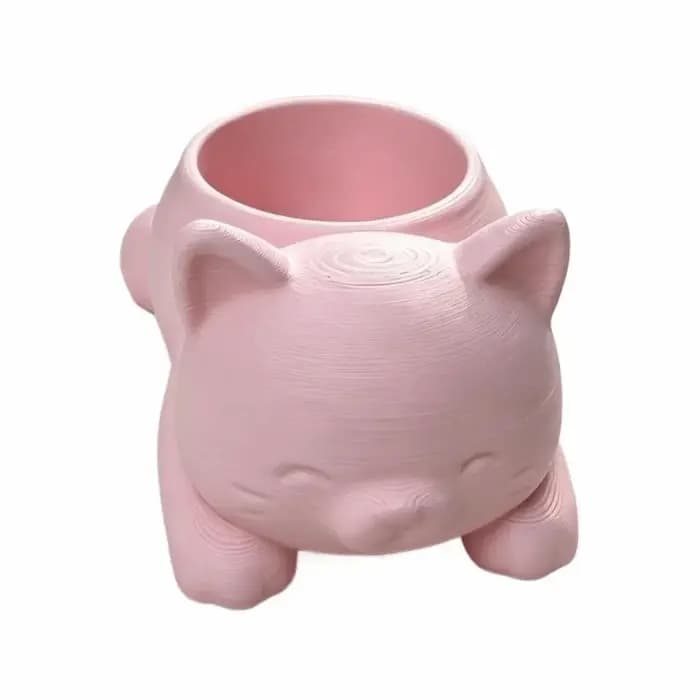 Pot de fleurs en forme de chat imprimé en 3D Kawaii