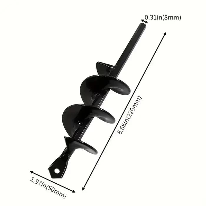 LUSQI 1 pièce Tarière spirale métallique pour jardinage