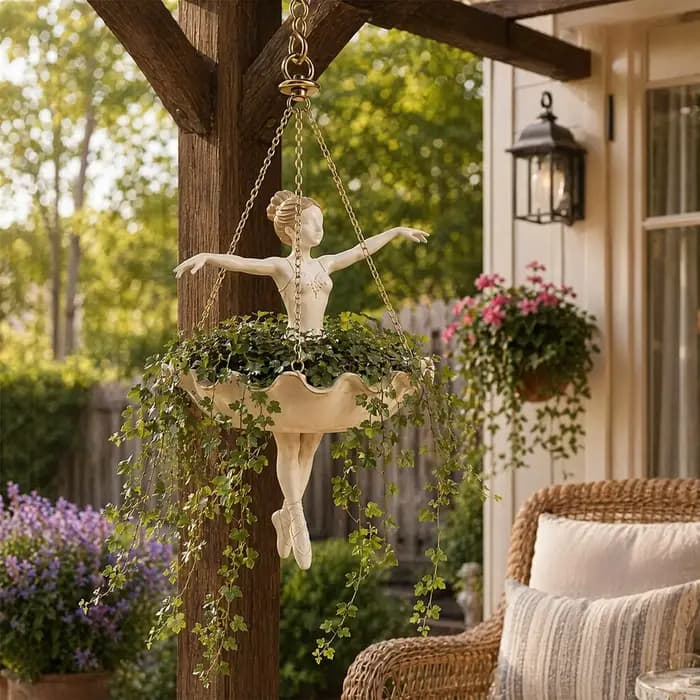 Pot de fleurs élégant suspendu en forme de ballerine, pour plantes oscillantes, idéal pour salon, salle à manger, balcon, café