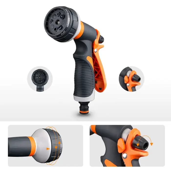 Pistolet de pulvérisation haute pression portable, 8 modes, port d'irrigation, arrosage des plantes