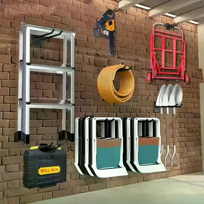 1 ensemble support mural système de stockage d'outils crochets rangement de Garage multi-usages organisateur