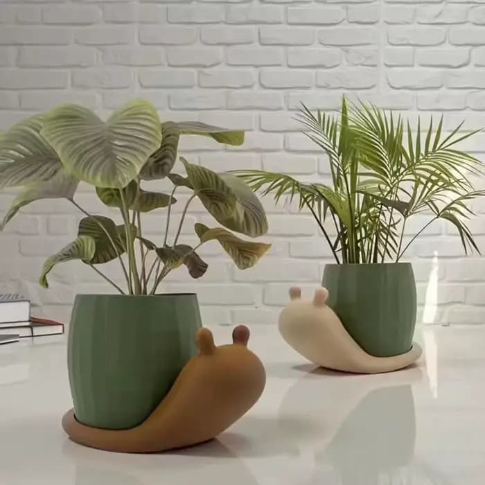 Pot de fleurs créatif et unique en forme d'escargot