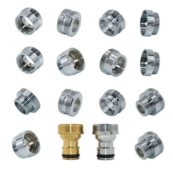 Coupleur de robinet d'eau en laiton argenté M16 M18 M20 M22 M24 M28, raccords de connecteur fileté p