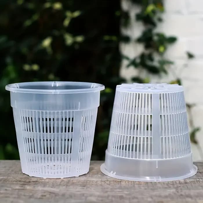 Lot de 6 pots à orchidées transparents avec trous de drainage