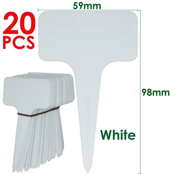 Lot de 20 marqueurs pour plantes, étiquettes en plastique imperméables, bâtons de peinture de jardin
