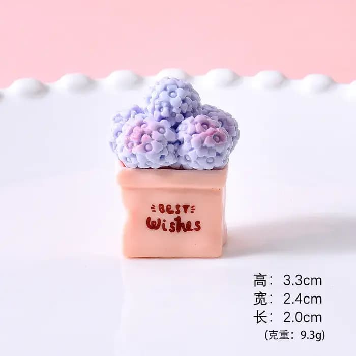Mini Pot de fleur plante tournesol Rose résine bricolage bureau voiture petites Miniatures ornements crème colle accessoires décoration décor