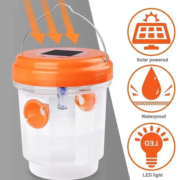 Lumières solaires étanches pour pièges à guêpes, équation de frelon extérieur, non cubique, pièges d