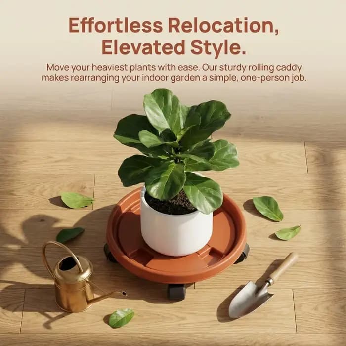 Plateau pour pot de fleurs robuste avec roulettes universelles pour balcons intérieurs et extérieurs