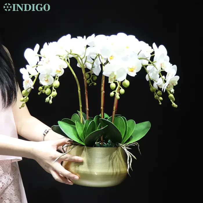 Orchidée cœur violet pour décoration de bureau