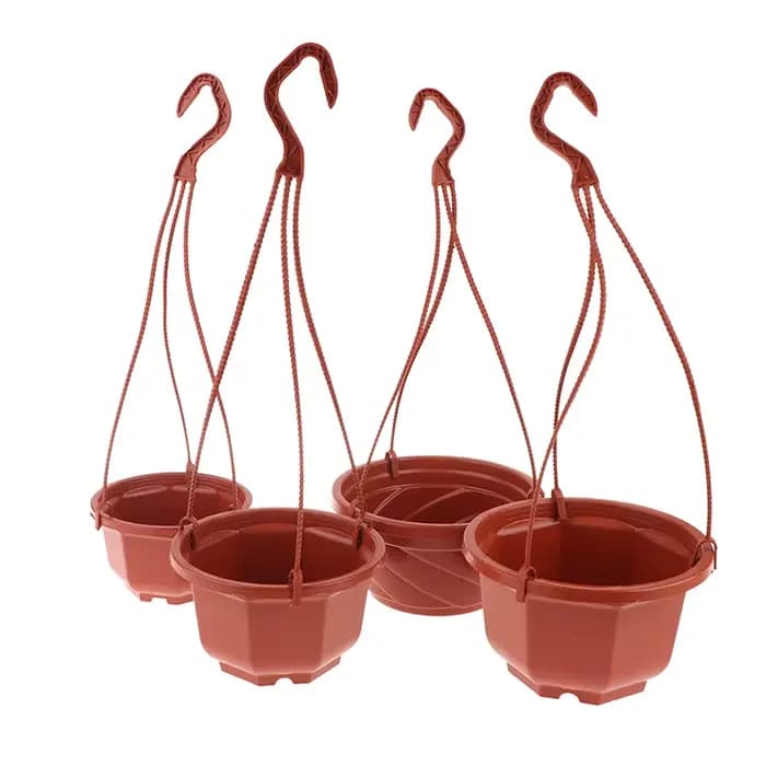 Pot de fleurs suspendu en plastique, panier à fleurs en chaîne, support pour plantes, pots à fleurs,