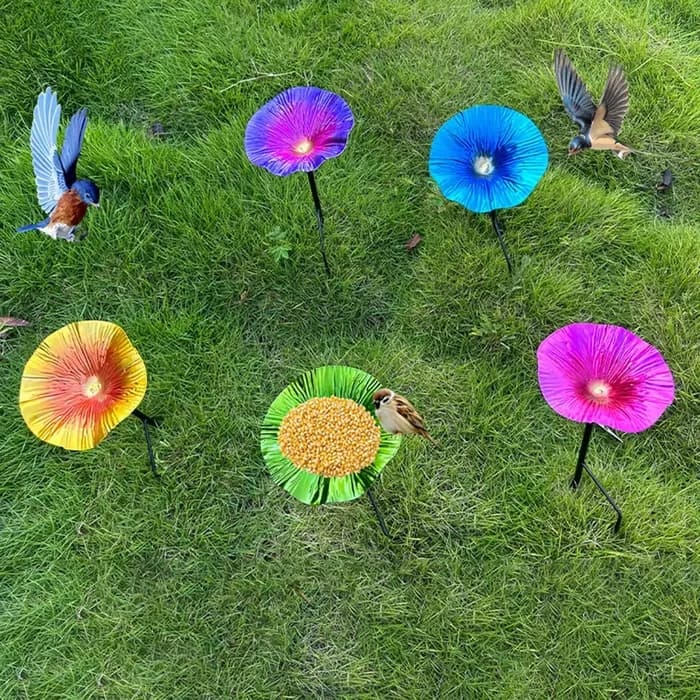 Bain d'oiseaux de jardin avec poteau amovible et piquet au sol pour mangeoires à oiseaux
