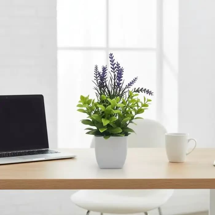 Plantes artificielles en pot avec feuillage réaliste et sans entretien, parfaites pour la décoration de la maison, du bureau, de la salle de bain, de la table ou des étagères.